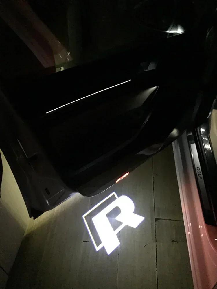 SVLHP1 4X LED Car Door Logo Projector Light Accessories for VW R Golf 5 6 7 GTI GTD GTE Touareg CC Passat B6 B7 B8 B9 C6 C7 C8 Tiguan