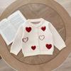 Кардиган для девочки в корейском стиле, вязаный жаккардом с сердечками – мягкий и универсальный для осени/зимы