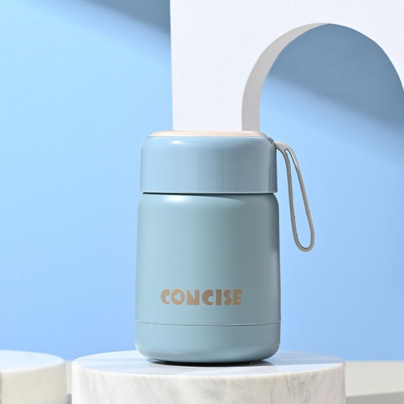Мини-термос на 300 мл, портативная изолированная бутылка, двойной контейнер для пищевых продуктов из нержавеющей стали, стакан
