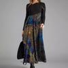Autumn And Winter Women's Dresses Casual Long Sleeves Long Bohemian Printed Dress Women Clothes