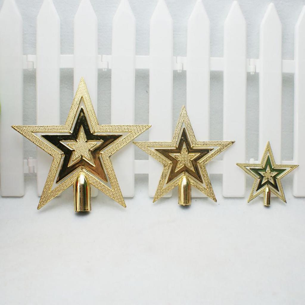 Outdoor Home Decor Merry Christmas Ornaments Tree Topper Glitter Star Decoration