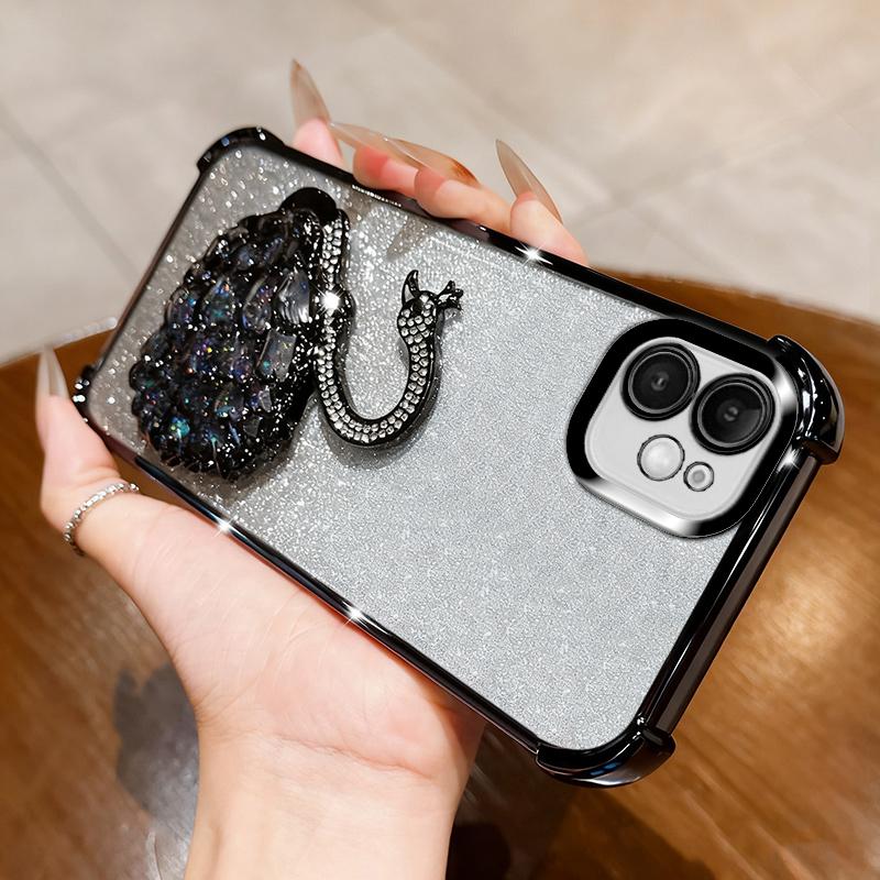 KEYSION Противоударный чехол с гальваническим покрытием для iPhone 11 12 Pro Max Прозрачный ТПУ с блестками и драгоценностями Подставка в виде лебедя Задняя крышка для iPhone 11