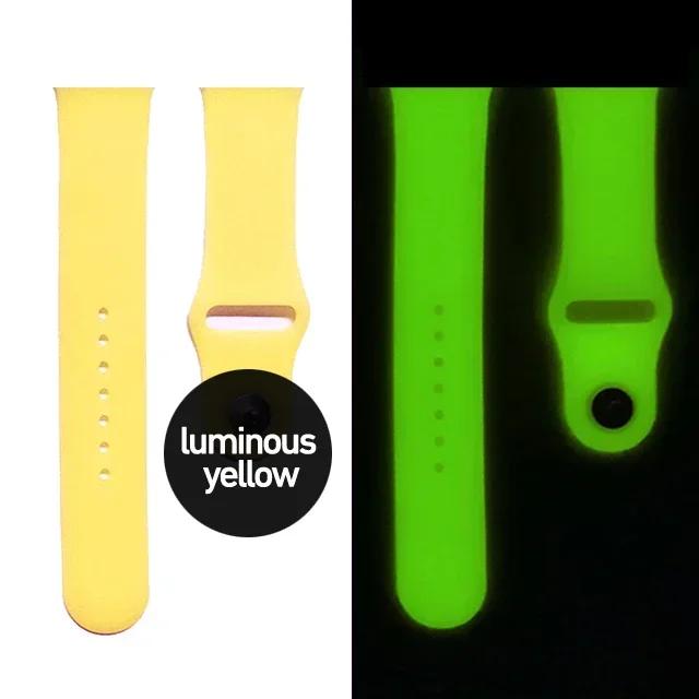 Светящийся силиконовый ремешок для Apple Watch Ultra2 Sport Loop Bracelet для Iwatch10 9 8 7 6 5 4 Se 49/46/45/41/42/44/42/40/38 мм