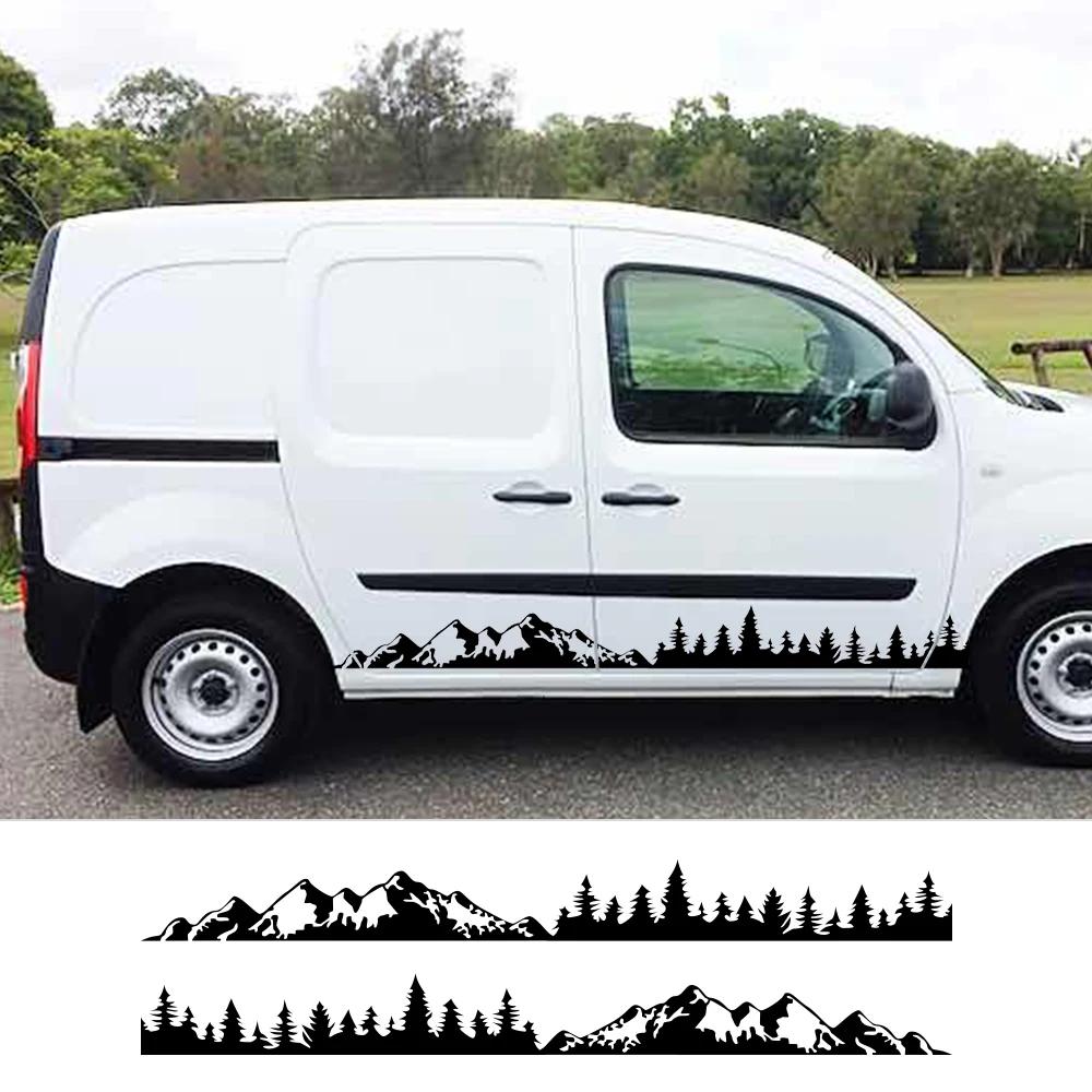 Наклейки на боковую дверь автомобиля Для Renault Kangoo 1 2 3 4x4 MK1 MK2 MK3 Фургон Графика Гора Дерево Виниловые Наклейки Аксессуары для тюнинга авто
