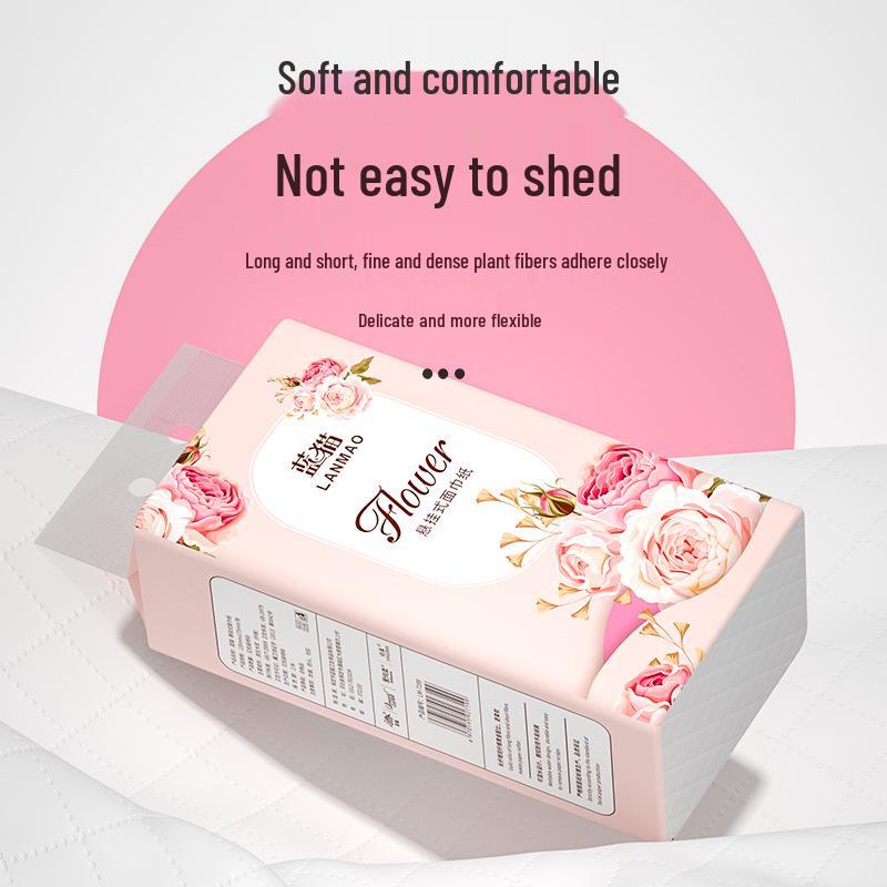 Blue Cat Facial Tissue Wall-Mounted Pack - Economical Hanging Toilet Paper & Hand Wipes