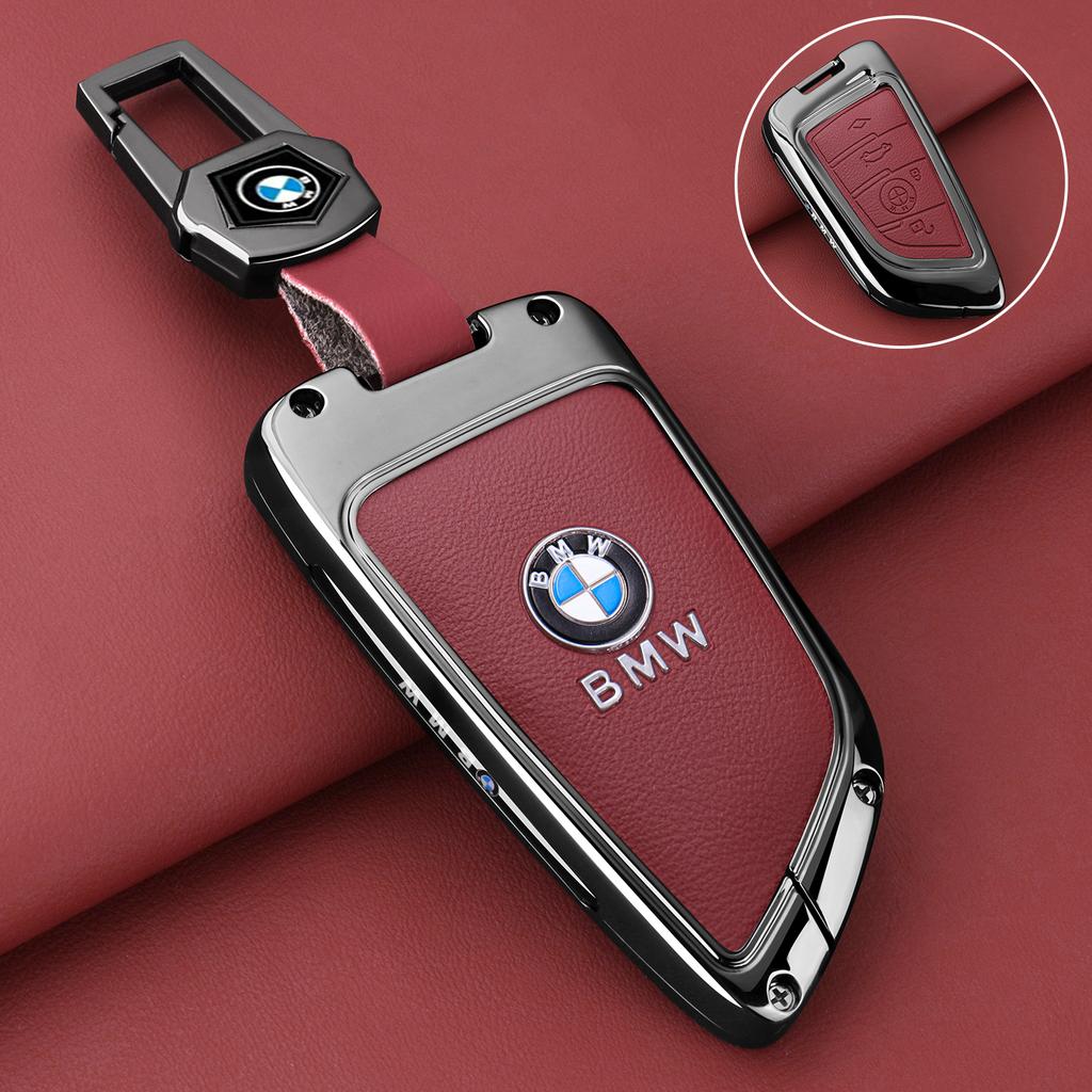 SYSA3 Premium Leather Key Case Shell Buckle Special Car Key Cover For BMW X1 X3 X5 X6 X7 1 3 5 6 7 Series G20 G30 G11 F15 F16 G01 G02