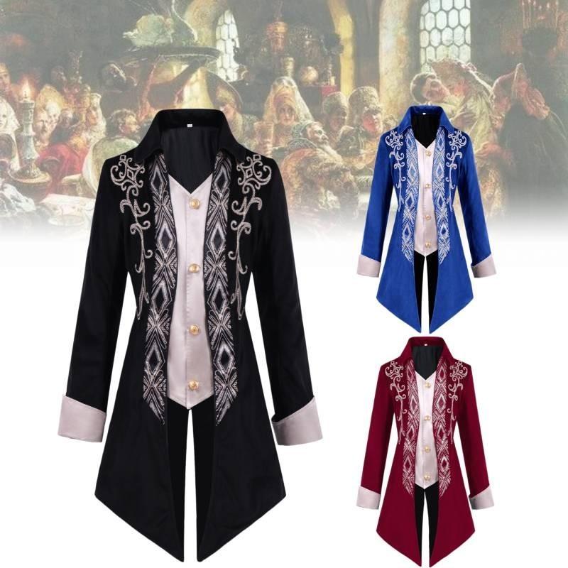 Elegant Gothic Victorian Tailcoat For Halloween Steampunk Medieval Jacket