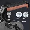 DSLR Wood Handle with 1/4 and 3/8 Threaded Holes Includes Cold Shoe Mounts Adapters for Camera Cage Rig