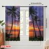 2pcs 2D flat printing Party Curtains Palm Trees Sunset Beach Polyester Fabric Without Electricity Seasonal Party & Holiday Decor
