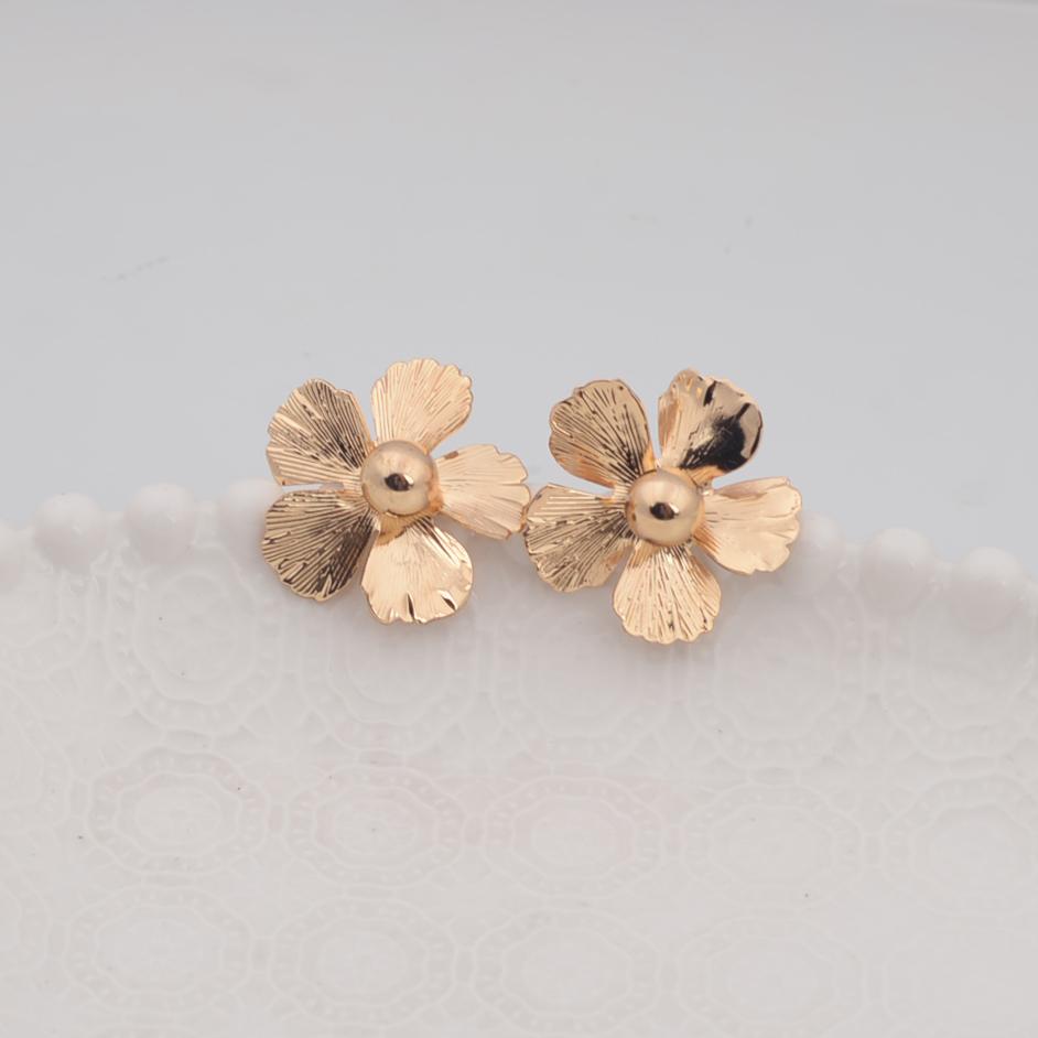 Персонализированные серьги-гвоздики с большим цветком для женщин, простые геометрические металлические золотые украшения для свадьбы, вечеринки, подвески, подарок