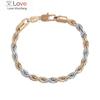 (21 .5 Cm X 6mm )18k Mix White Gold Plated Rope Bracelets For Men Fashion Jewelry Xp Aaa +