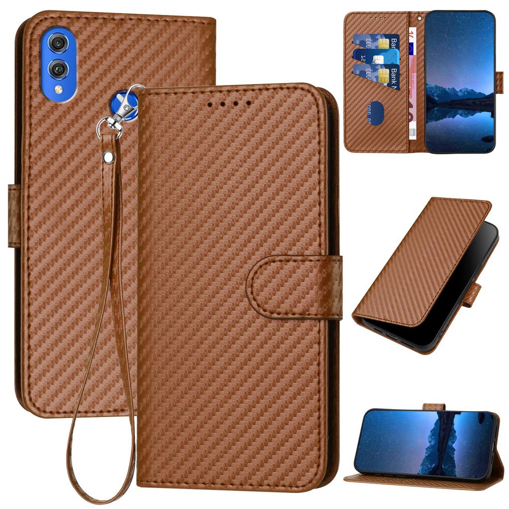 Imitating Carbon Fiber Patterns, PU Leather Wallet Card Bag Phone Case For Huaiwei P20,P30,P40,P50,Honor 50,Honor 60,Honor 70,Honor 90,X6,X7,X8...