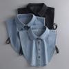 Fake Collar Children Versatile Denim Trendy Pointed Neck Korean Style Trend Matching Sweater Shirt Women Trendy Fake Collar