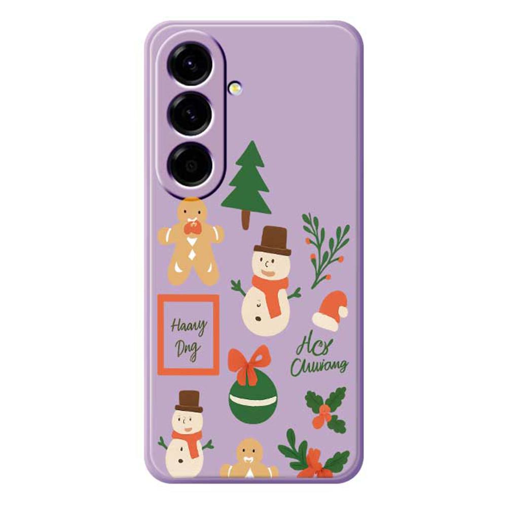 For Samsung Galaxy A56 5G Case Christmas Snowman Pattern Printing Straight Edge TPU Phone Back Cover