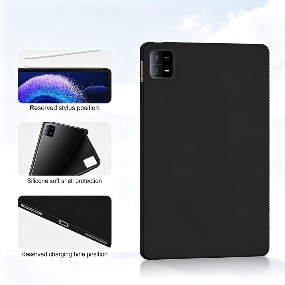 Чехол Tzion для Xiaomi Pad 6 6s Pro Max 11 12.4 14 дюймов 2023 2024 Ударопрочный Ультратонкий Мягкий ТПУ Черный Корпус