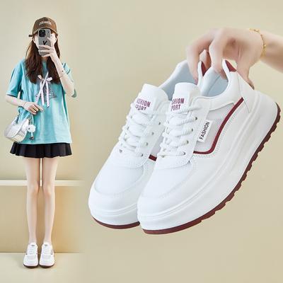 Новые летние белые туфли для студенток с толстой подошвой, усиленной сеткой, дышащие, повседневные, уличные