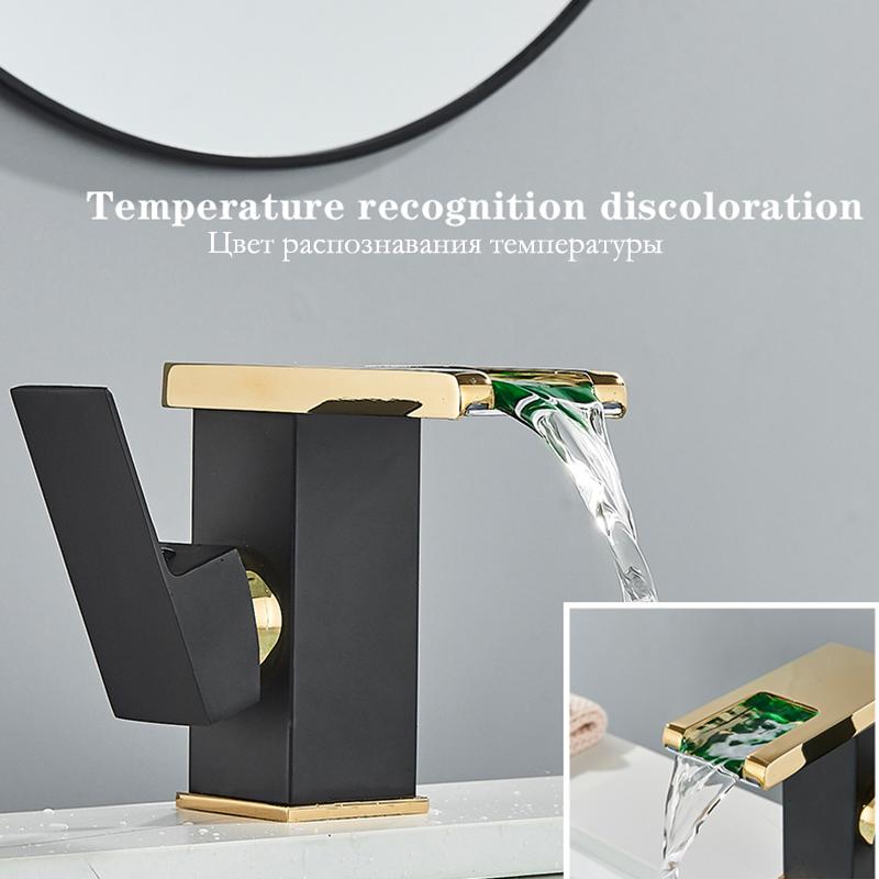 Смеситель для раковины Blackgold для ванной комнаты с одной ручкой и одним отверстием в форме буквы «С», смеситель для туалетного столика с горячей и холодной водой