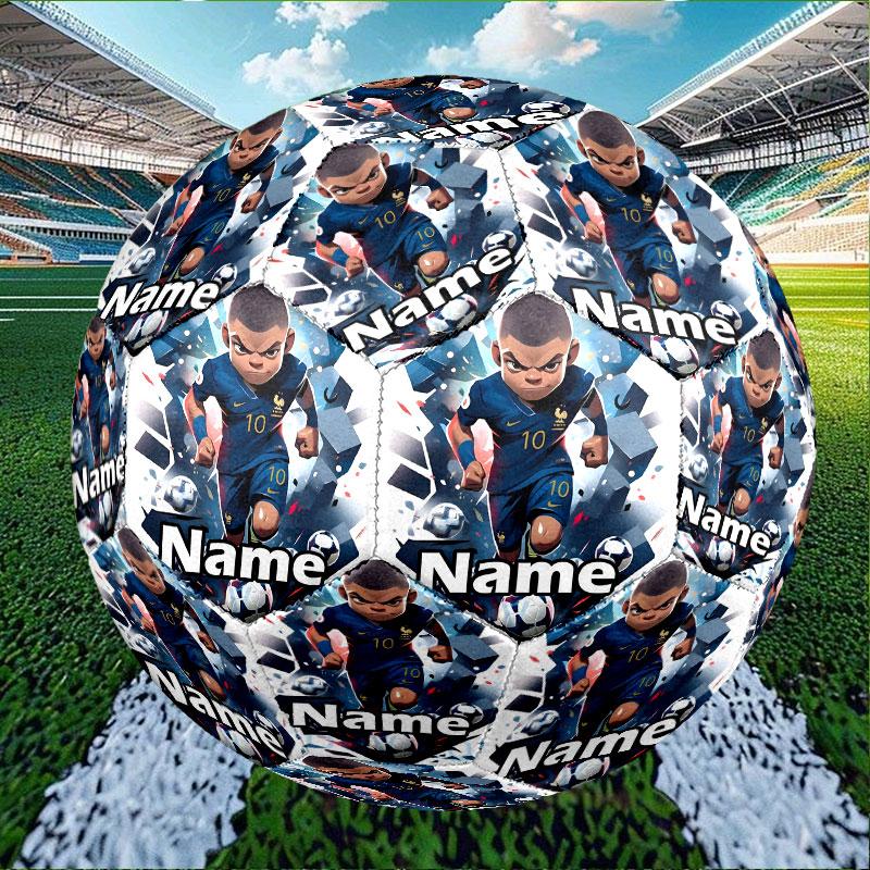 Custom Name Personalized Kylian Mbappe Print Size 5 Soccer Ball Training & Match Football, for Team, Kicking, Gift for Football Enthusiasts