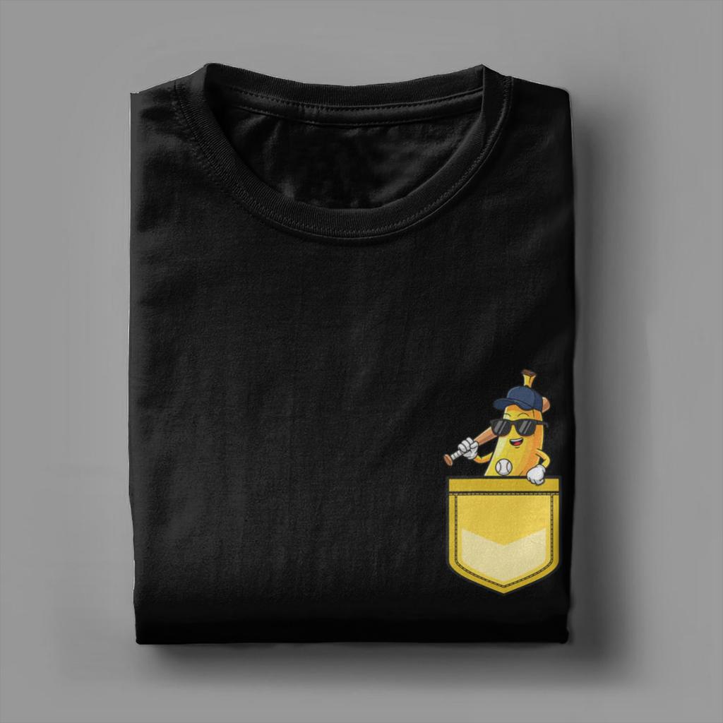 Vintage Banana Funny Baseball TShirt Unisex Crewneck Pure Cotton T Shirts Short Sleeve Tees Printed Tops