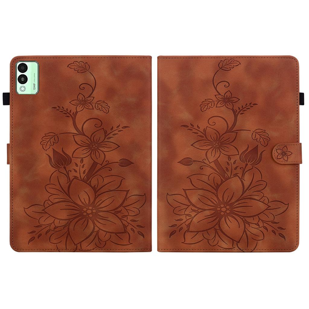 Чехол для TECNO Megapad 11 с оттиском лилии, слотами для карт, кожаная обложка для планшета