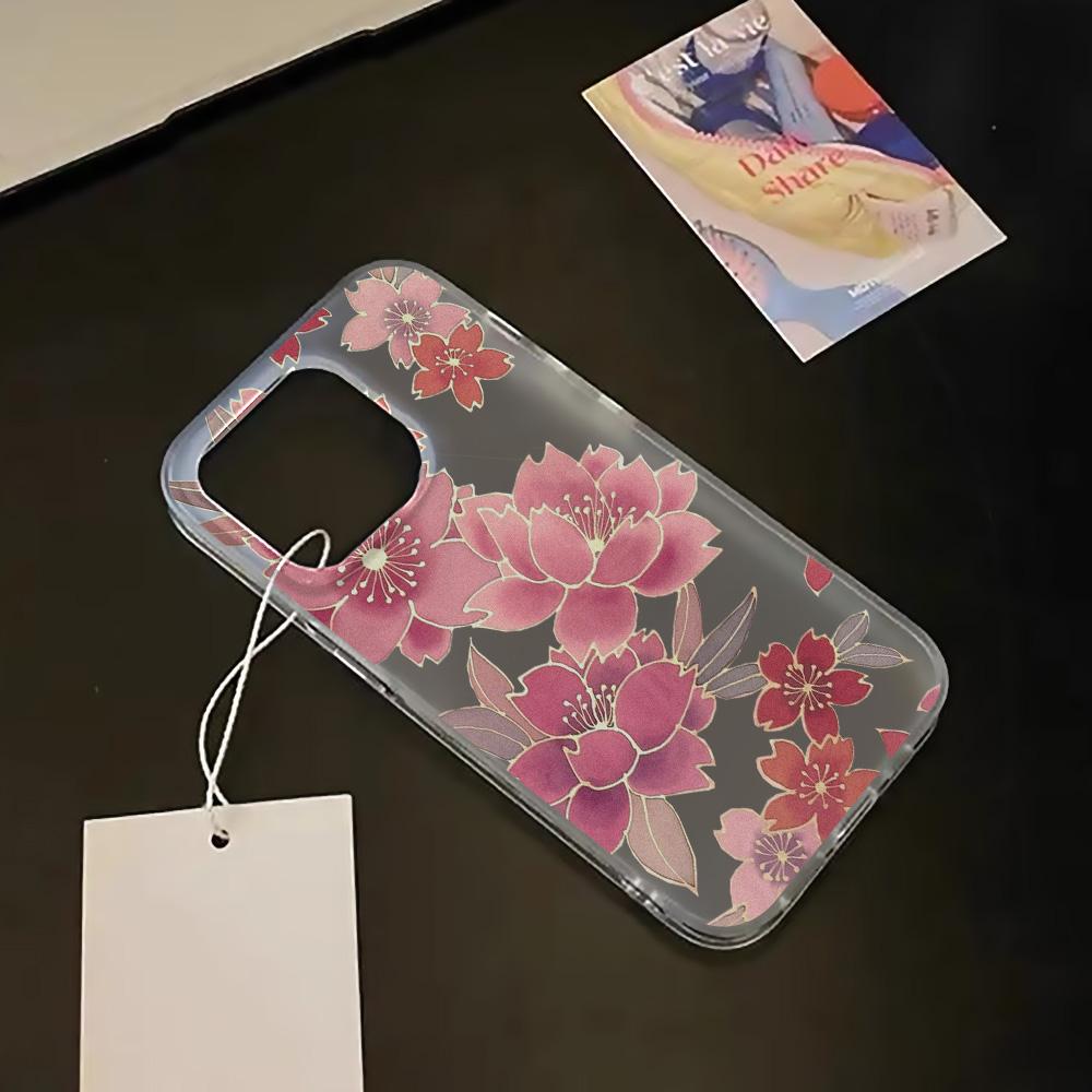 Mobile Phone Cases for iPhone 11 13 15 Pro Max 12 14 Pro Max Case iPhone 16 15 Plus 13 Pro 12 Frosted Texture Painted Cartoon Flowers