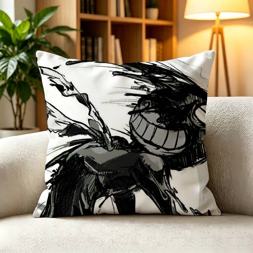 CClassic Indie Horror Game BATIM Bendy Pillow Case Square DoubleSided Sofa Cushion Cover Bedroom Bedside Pillow