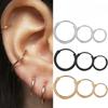 Punk 3 Size Simple Circle Small Hoop Earrings For Women Girl Hip-hop Gold Silver Color Geometric Round Earring Jewelry
