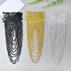 1PC Embroidery Sewing Cloth Patches Clothing Accessories Tassel Chain Wedding Dress Appliques Gold Sequin Performance