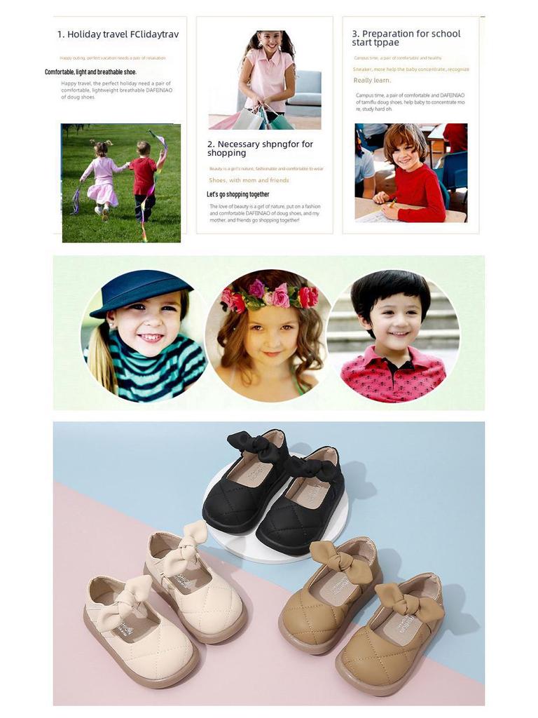 Кожаные туфли в стиле принцессы для девочек от 1 до 3 лет, дышащая и модная детская обувь