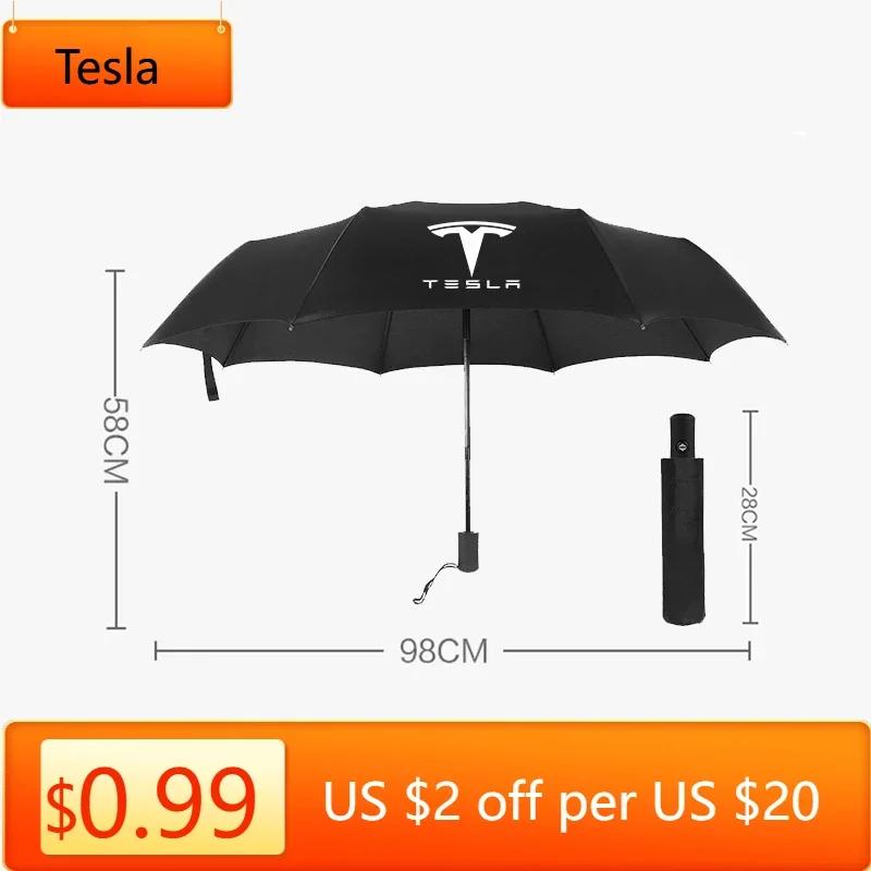 Car Sticker Tesla Car Interior Accessories Car Folding Umbrella Portable Automatic Sunshade For Tesla model 3 model X Y style Ro