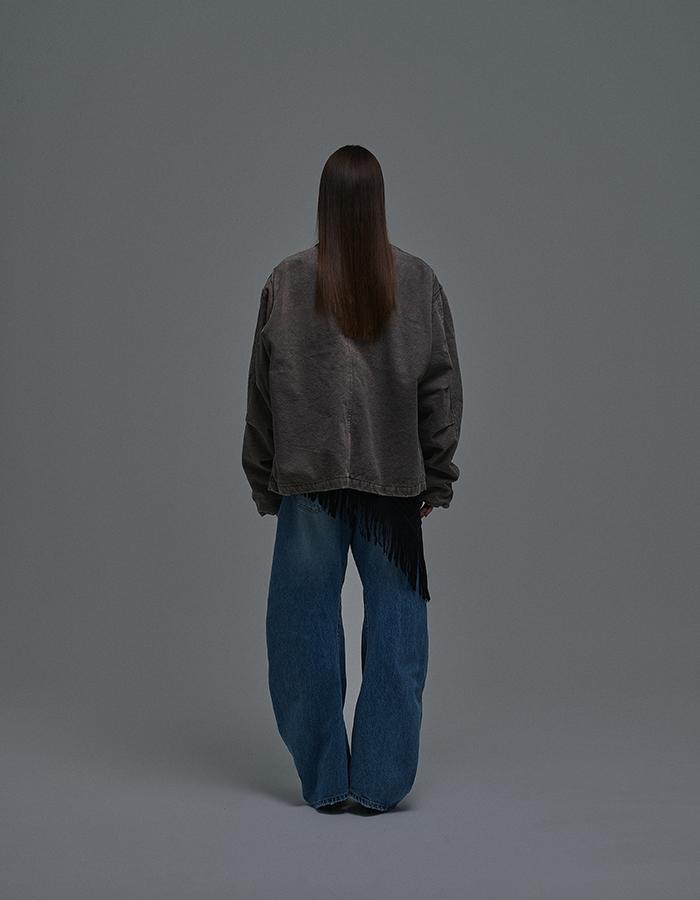 Sunday Fruit Market Square Apple Washed Jacket Charcoal
