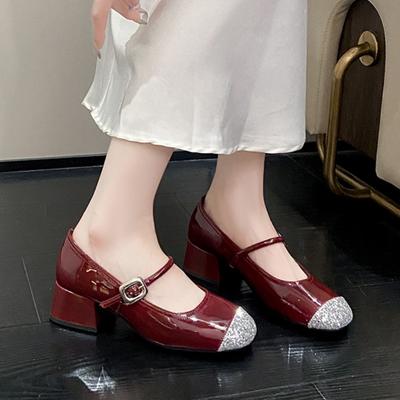 Модная Элегантная Женская Обувь на Каблуке Квадратный Носок Массивные Сандалии Роскошная Летняя Обувь Мэри Джейн Дизайнерская 2025 Новые Лоферы Женские Туфли-Лодочки Mujer