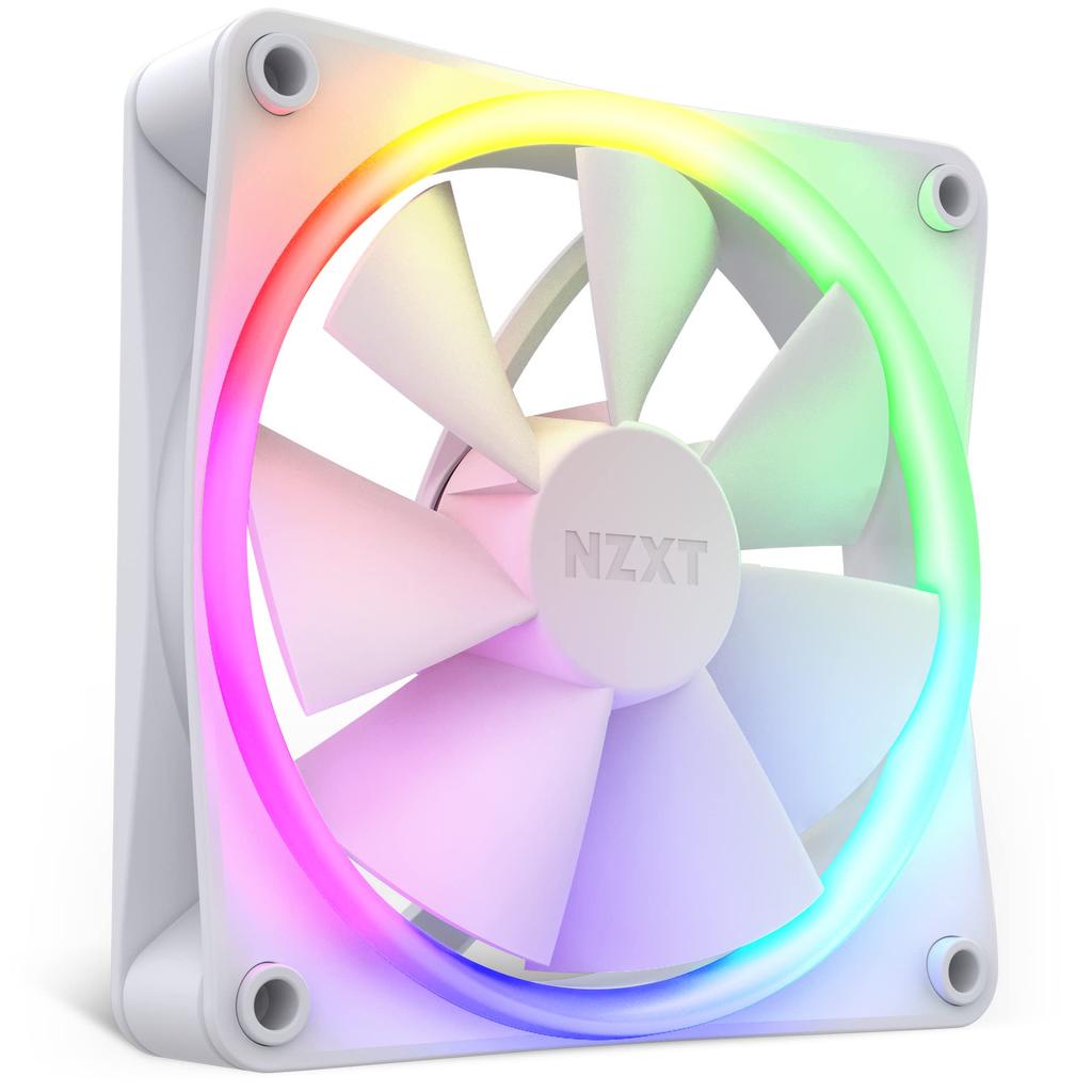 NZXT F120RGB 120mm RGB Compatible White PC Case Fan FN1762 RF-R12SF-W1