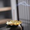 1Pc,Gold Lotus Flower Incense Insert Incense Seat Incense Table Household Line Incense Censer Incense Stove (Without Incense)
