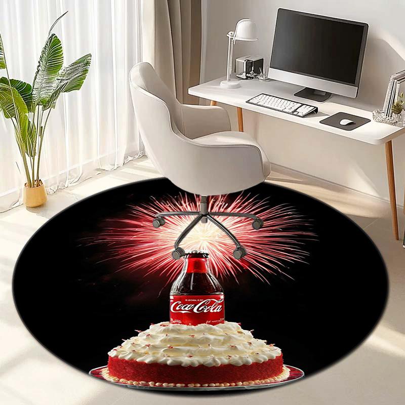 Christmas Gift Halloween Theme Bear Truck Coca Cola Round Carpet Soft Home Decoration Corridor Table and Chair Anti slip Outdoor Floor Mat Carpet H27