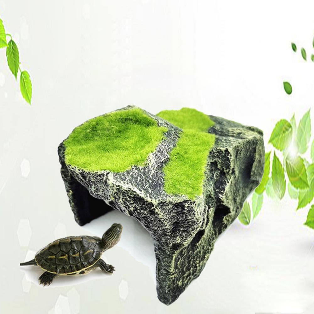 1pc Decorative Moss Artificial Resin Snake Rest Cave Reptile Cave Lizard Cave Tortoise Shelter