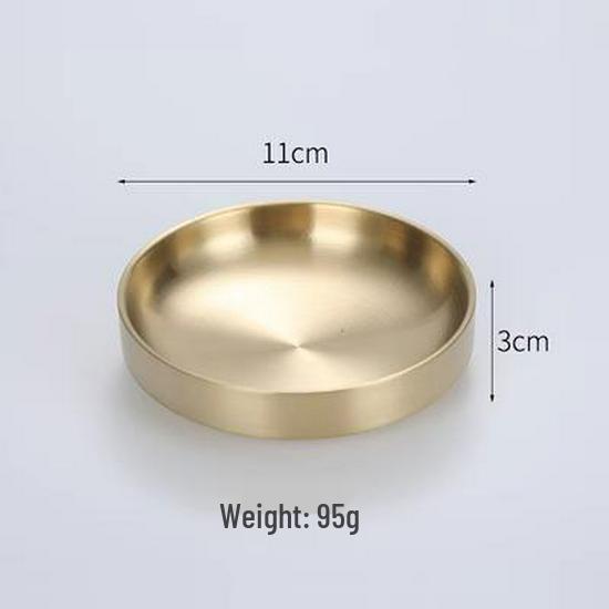 Золотая двухслойная корейская миска - Нержавеющая сталь 304, идеально подходит для риса, супа, кимчи и холодной лапши.