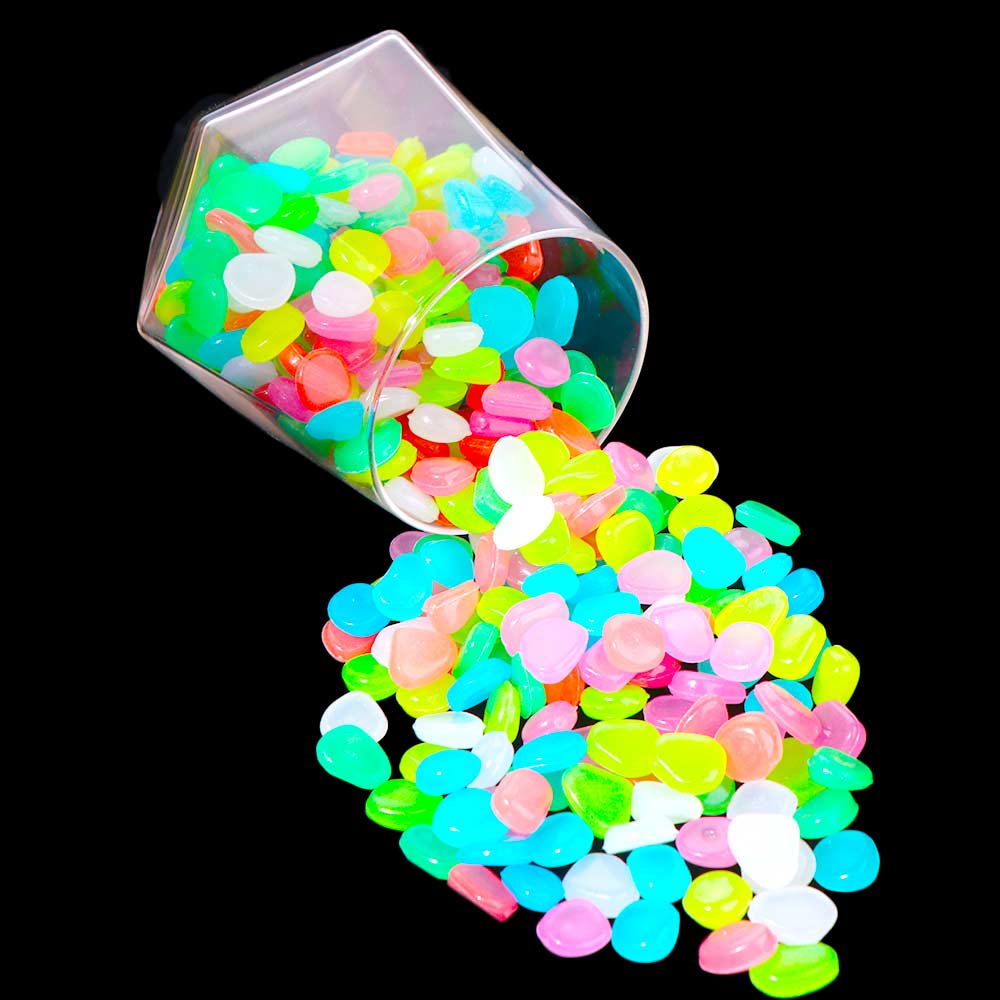 500Pcs Mini Aquarium Decoration Stone Glow Flowerpot Decorative Stone Lawn