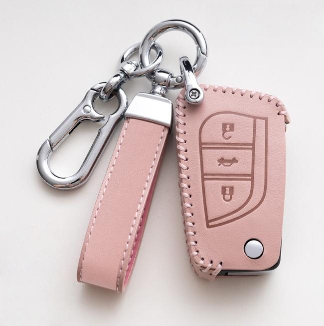 2 3 Кнопки Чехол из масляной кожи для ключа автомобиля для Toyota Hilux Corolla Avensis Prado Fortuner RAV4 CHR Аксессуары для корпуса