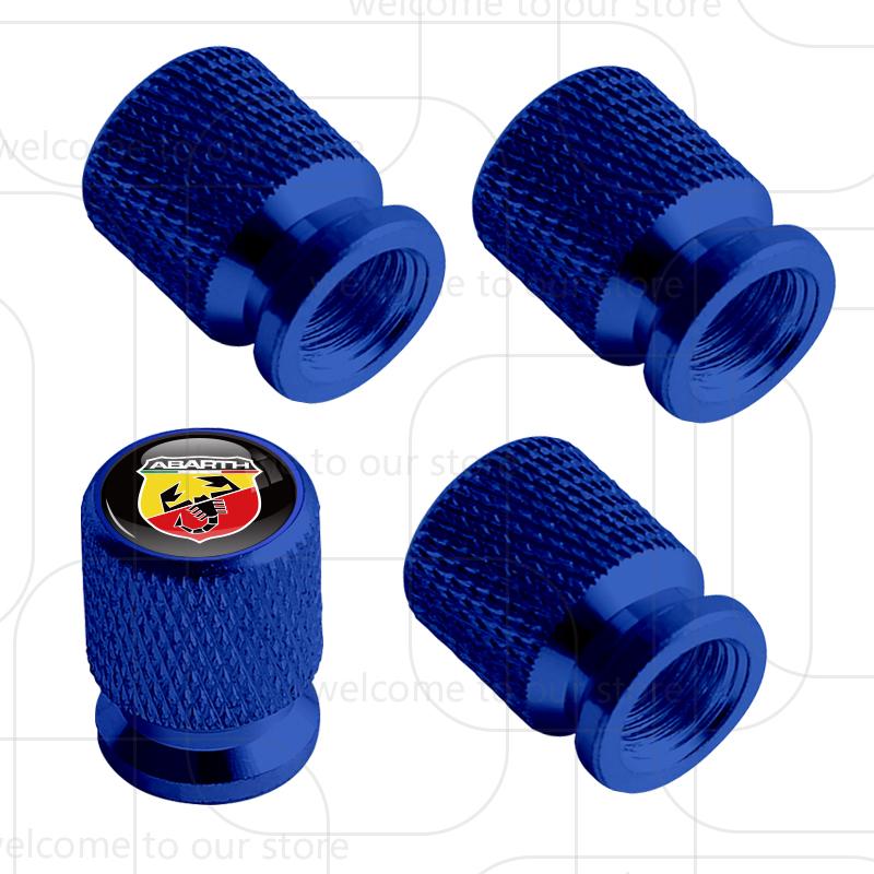 4Pcs Car Tire Valve Scorpion Emblem For Abarth 595 500 124 Spider Tipo Panda Bravo Aluminum Air Port Stem Cover Caps Dust Covers