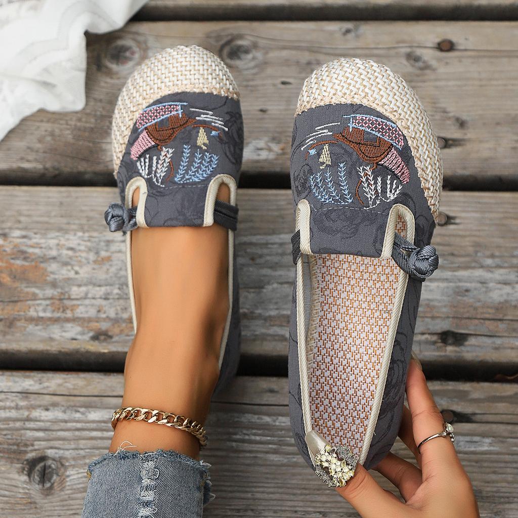 Лен, Обувь рыбака, Одиночные туфли, Вышитая обувь, Этнический стиль, Обувь для мам