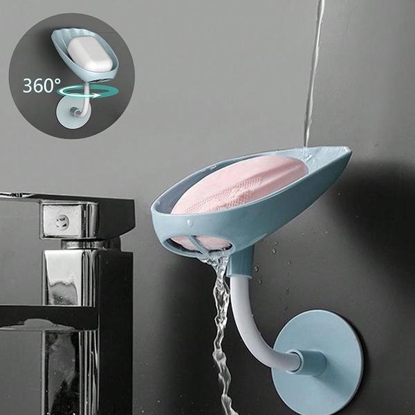 Wall Mounted Soap Box Non-slip Drain Soap Dish Sponge Soap Holder Bathroom Accessories