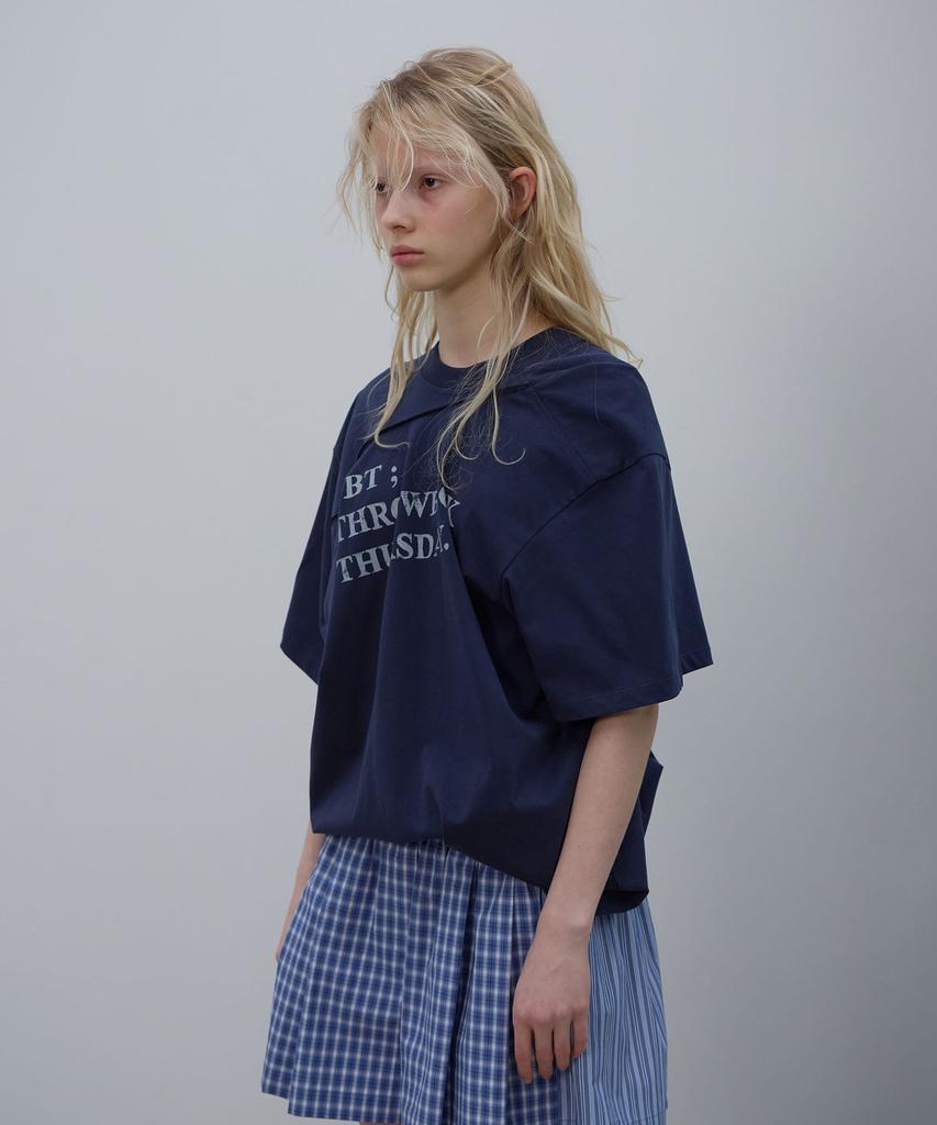 LCDC™ Draped Lettering Print T-Shirt (Navy)