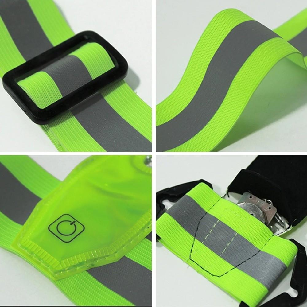 High Visibility Cycling Vests Adjustable LED Running Light  for Night Warning Work Fishing