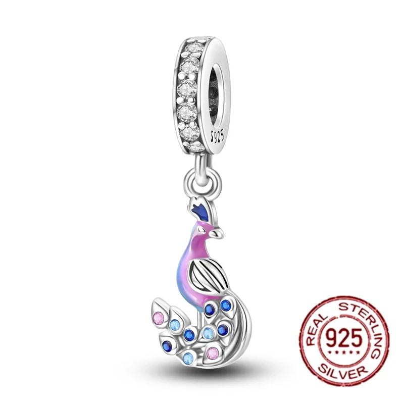 Fashion Copper Spring Colorful Butterfly Flowers Charms Beads Fit Original Bracelets Fine Diy Jewelry