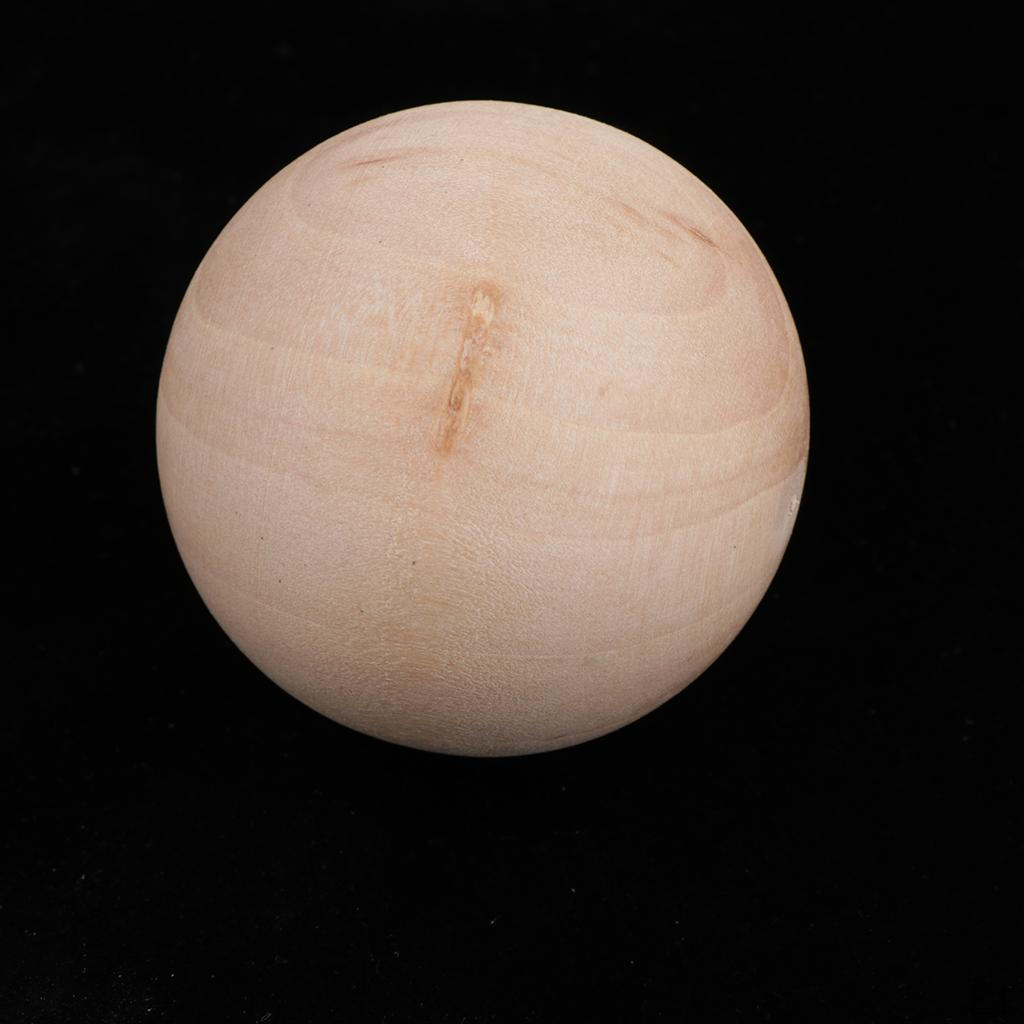 5 Piece Natural Beech Wooden Balls Beads No Hole Wood Accessories 50mm