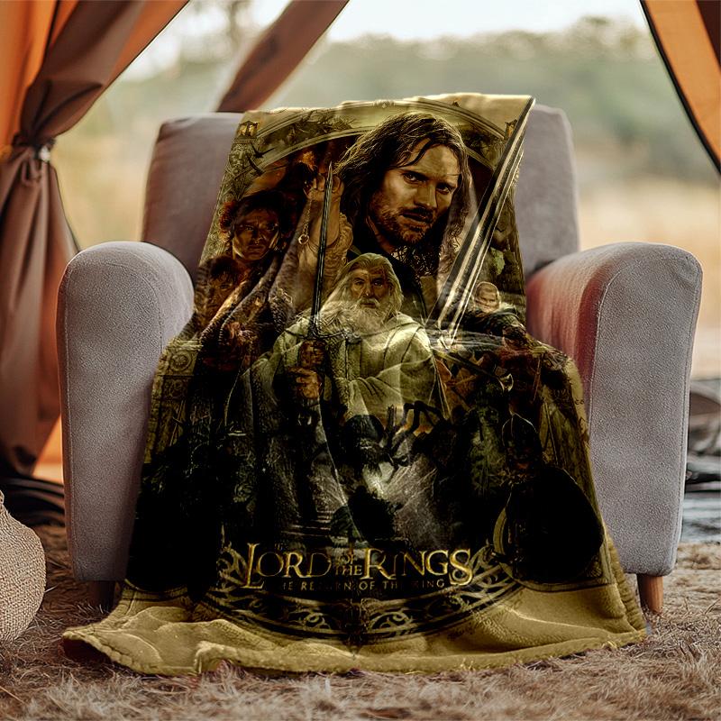 Tolkien Fan Flannel Blanket Soft Warm All-Season Throw, Design for Camping, Car Travel, Hiking Sofa, Bed, Office Perfect Gift for Parties