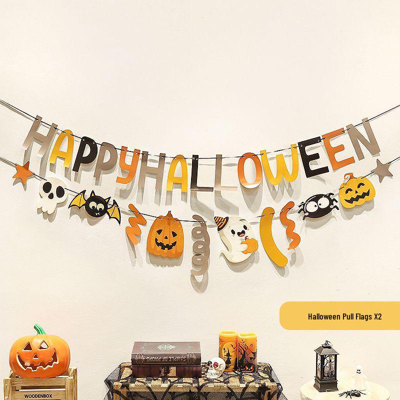 Halloween Hanging Decor: Flags, Flowers, and Ornaments for a Spooky Atmosphere