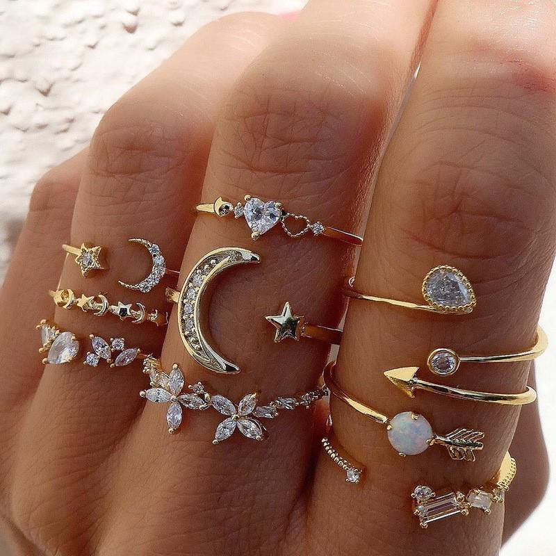22-Piece Butterfly & Love Multi-Joint Ring Set