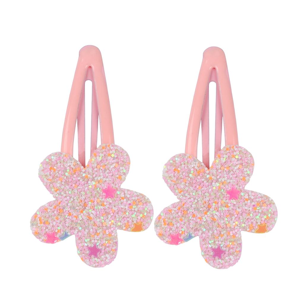 2/10pcs Glitter Flower Hair Clips Cute Children Girls Hairpins Candy Colors Floral Hairclips Kids Barrettes Hair Accessories